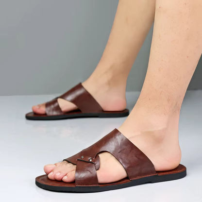 Men's Leather Comfort Slide Sandals