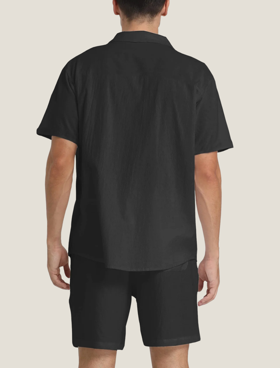 Men's Lightweight Woven Shirt and Drawstring Shorts Set