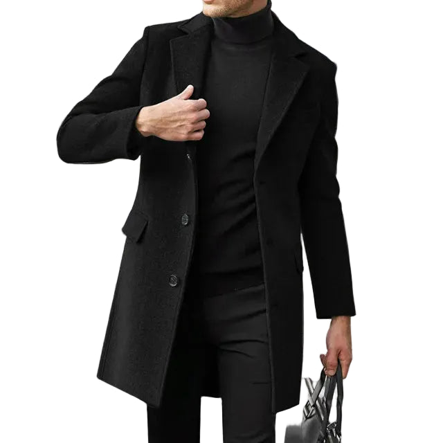 Men’s Long Winter Coat with Tailored Fit