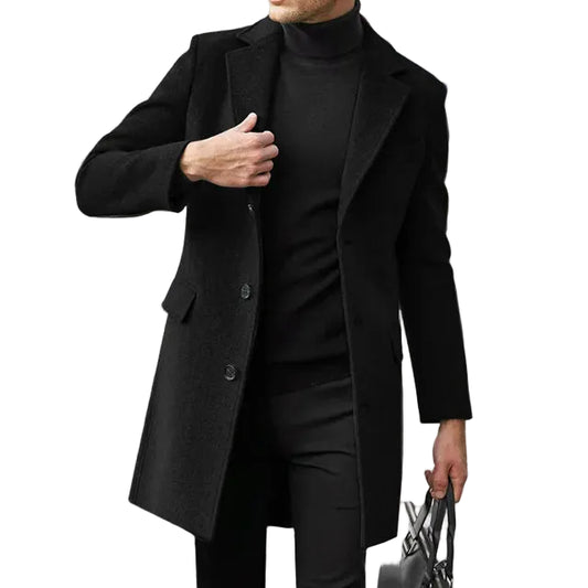 Men’s Long Winter Coat with Tailored Fit