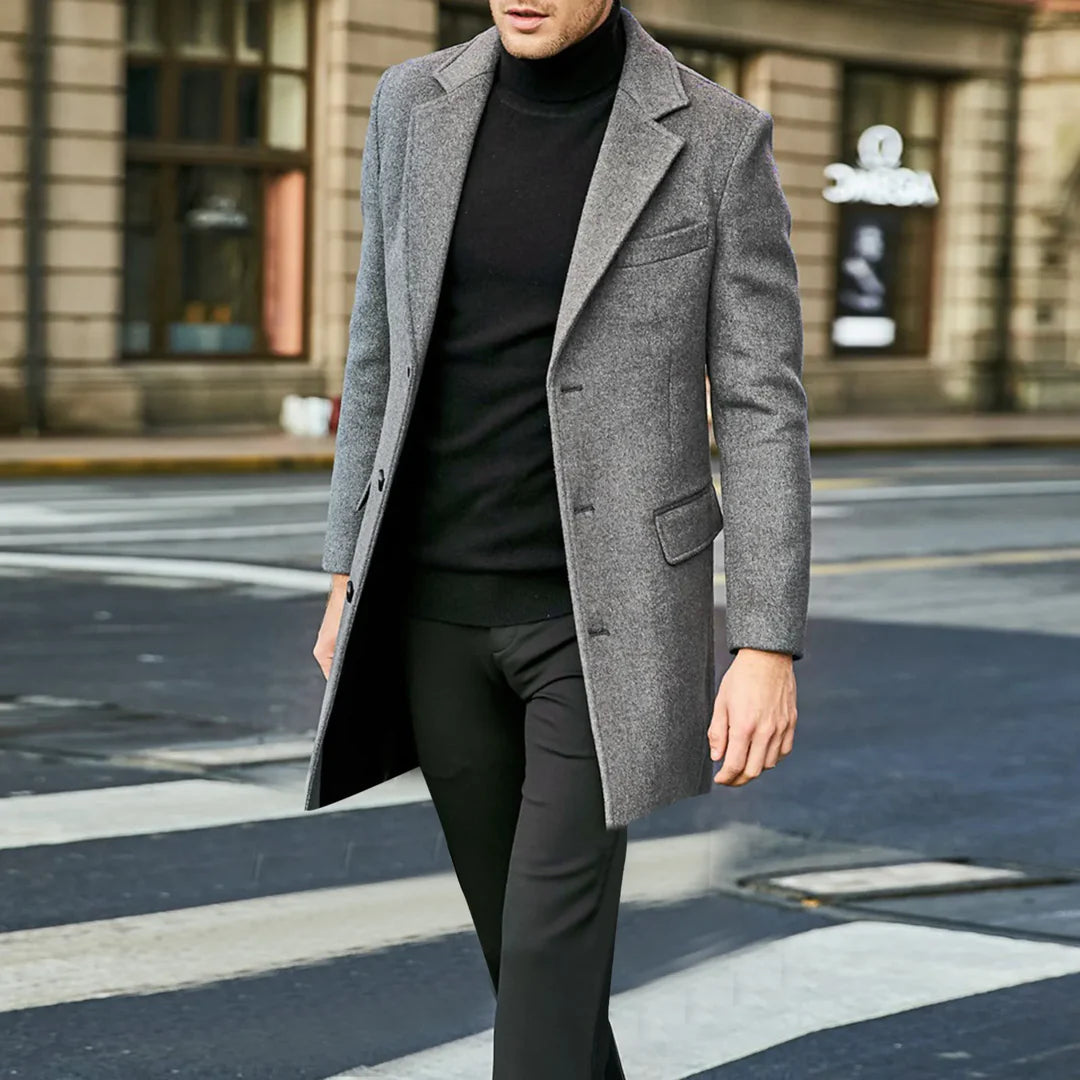 Men’s Long Winter Coat with Tailored Fit
