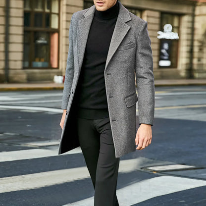 Men’s Long Winter Coat with Tailored Fit