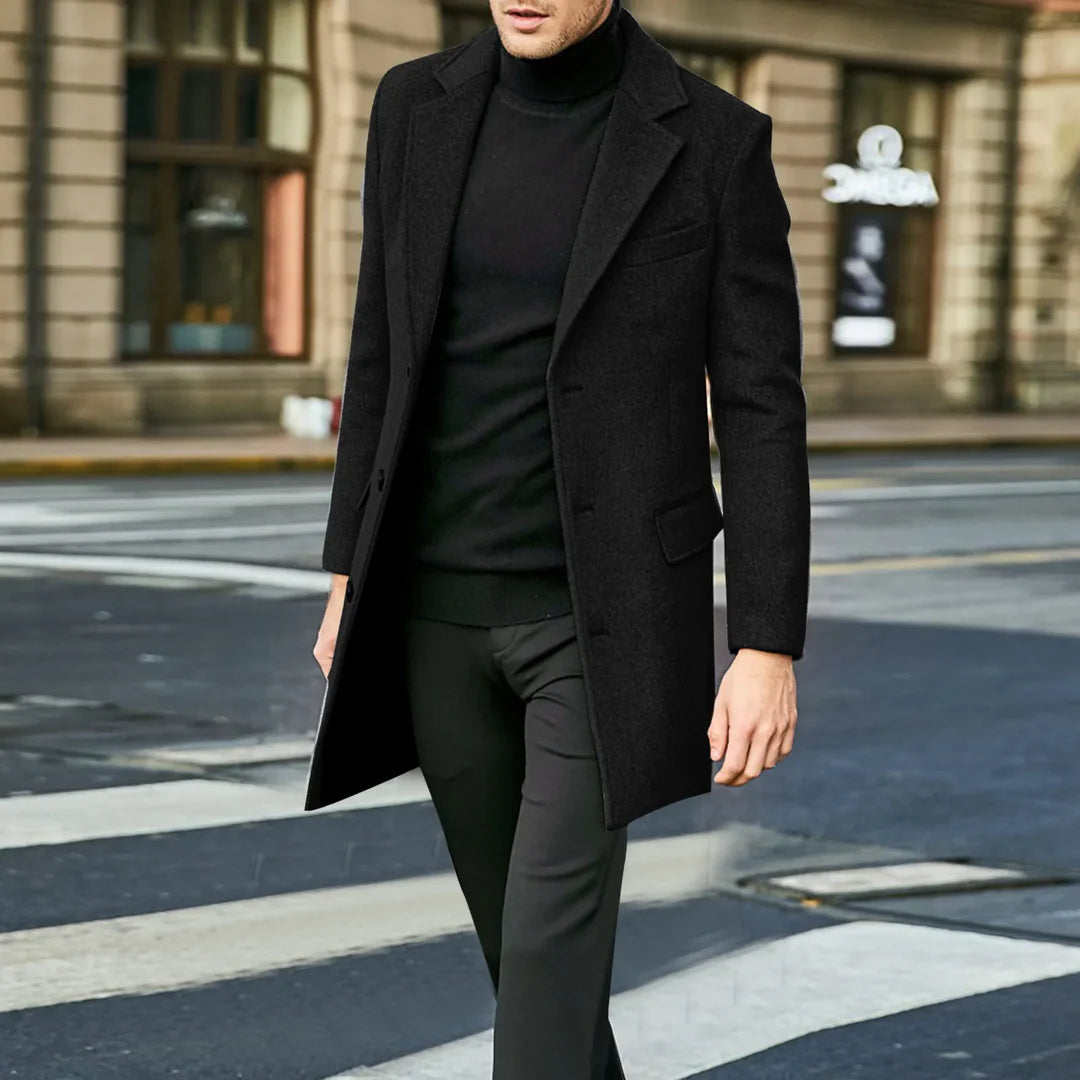 Men’s Long Winter Coat with Tailored Fit