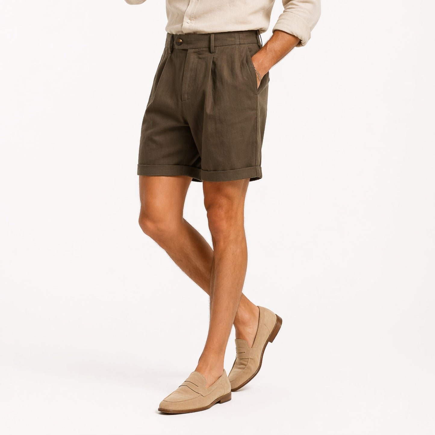Men's Tailored Shorts Lyocell Cotton Summer
