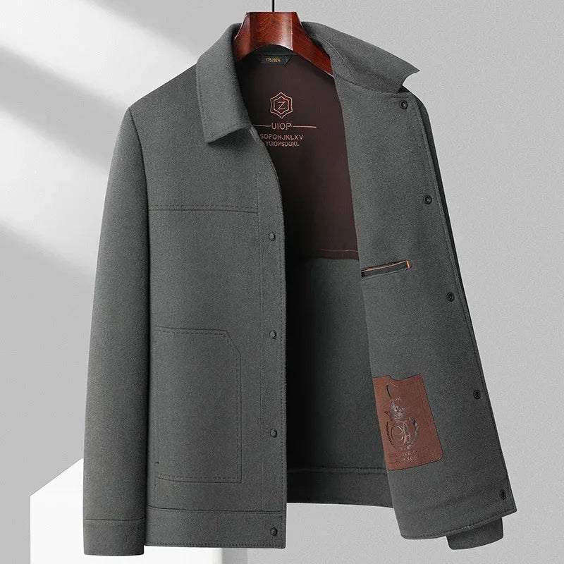 Men’s Minimal Wool-Blend Button Jacket