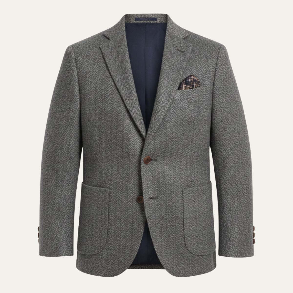 Men's Office Herringbone Wool Tweed Blazer Jacket Wedding Guest