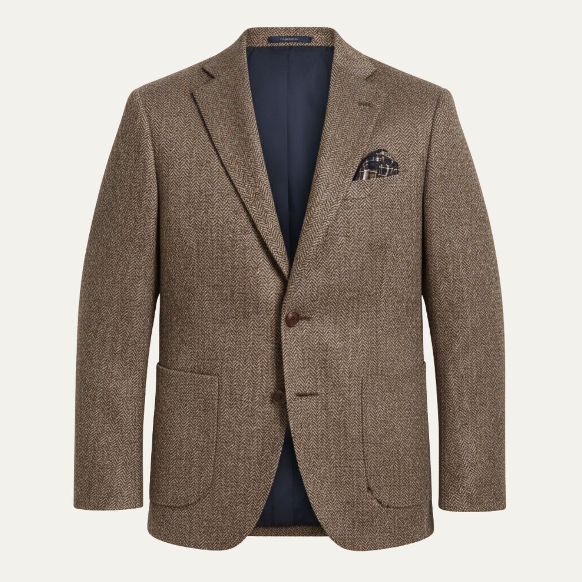 Men's Office Herringbone Wool Tweed Blazer Jacket Wedding Guest