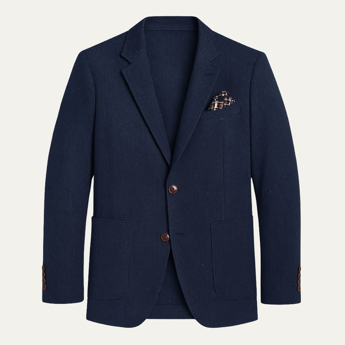 Men's Office Herringbone Wool Tweed Blazer Jacket Wedding Guest