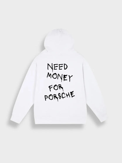 Men’s Oversized Hoodie with Text Print and Drawstring Hood