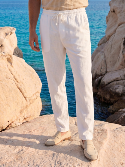 Men's Casual Linen Drawstring Trousers