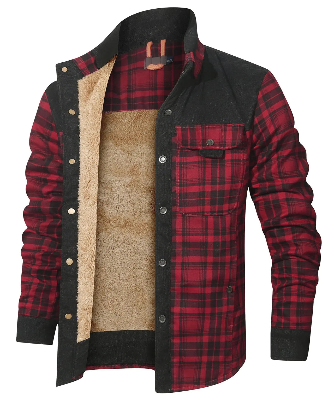 Men’s Plaid Sherpa Lined Jacket