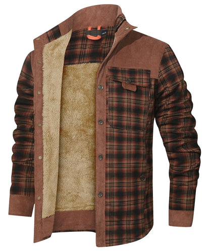 Men’s Plaid Sherpa Lined Jacket