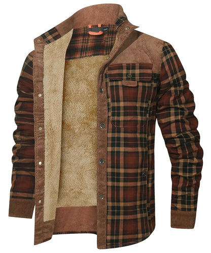 Men’s Plaid Sherpa Lined Jacket