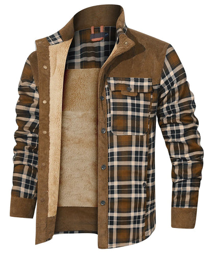 Men’s Plaid Sherpa Lined Jacket
