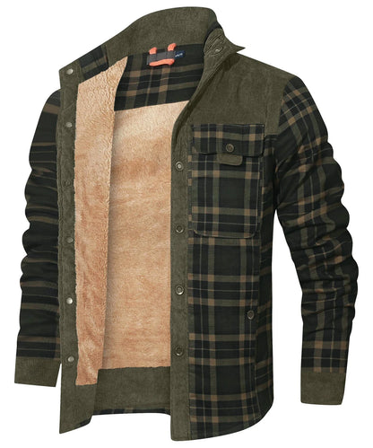 Men’s Plaid Sherpa Lined Jacket
