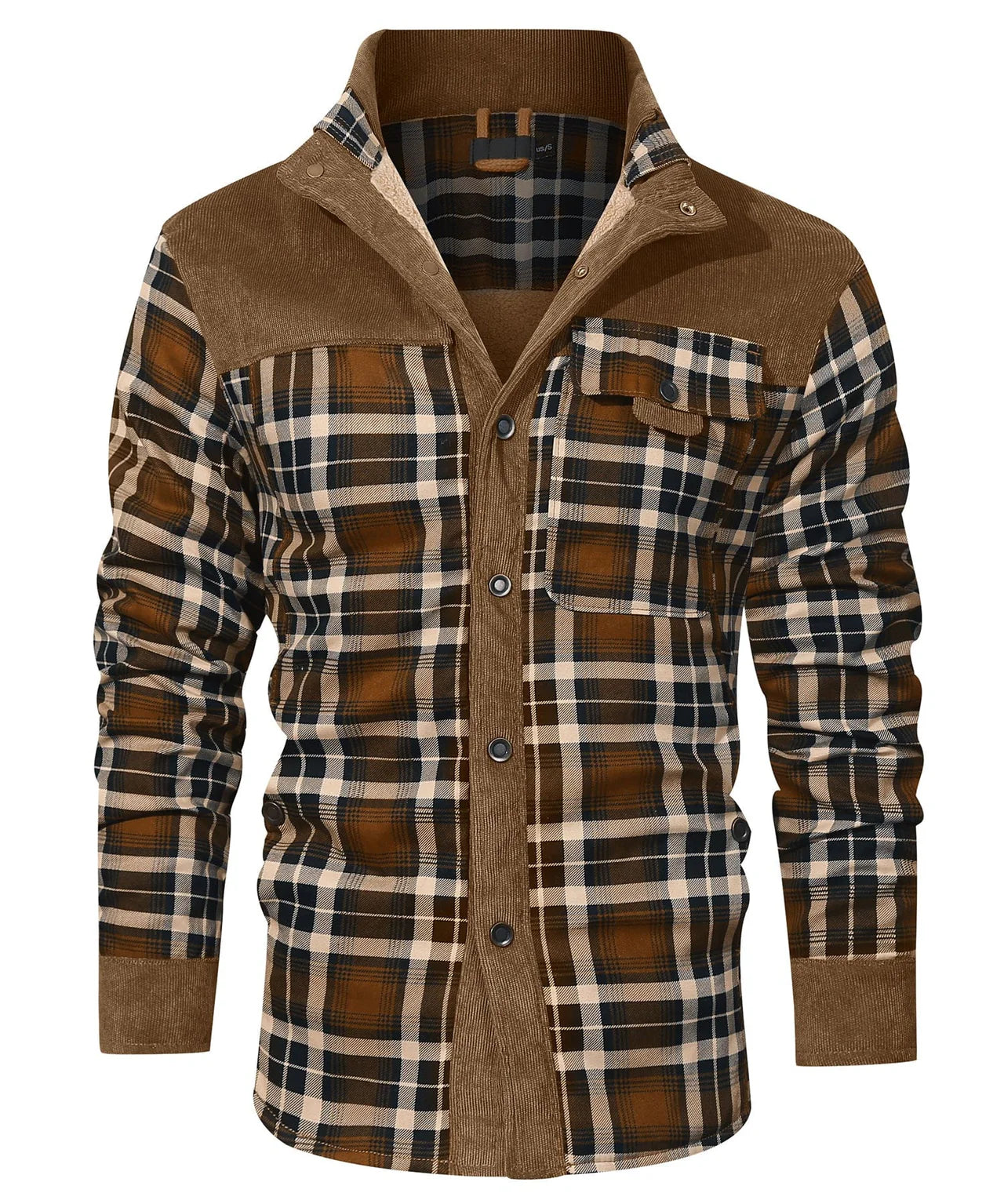 Men’s Plaid Sherpa Lined Jacket