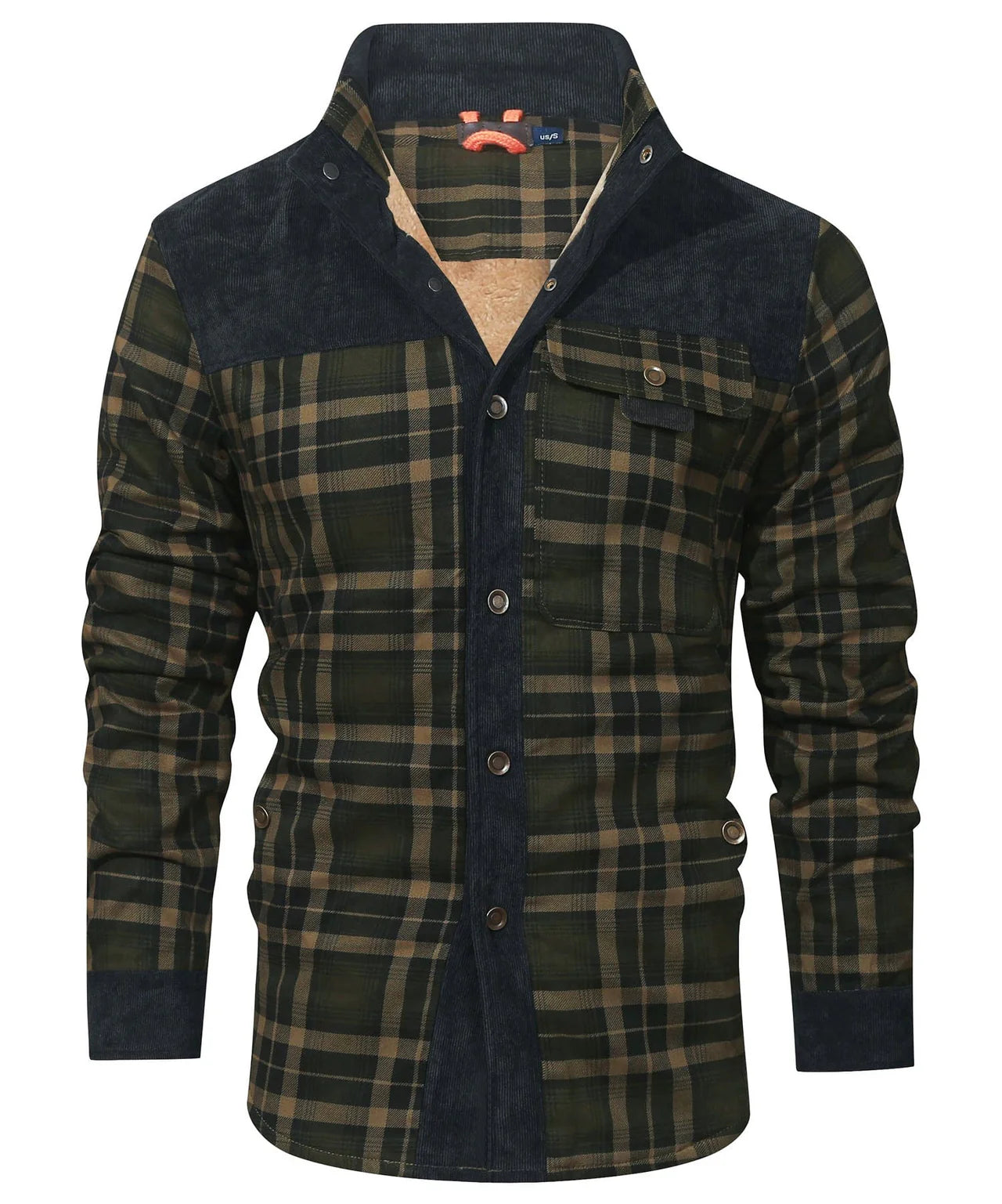 Men’s Plaid Sherpa Lined Jacket