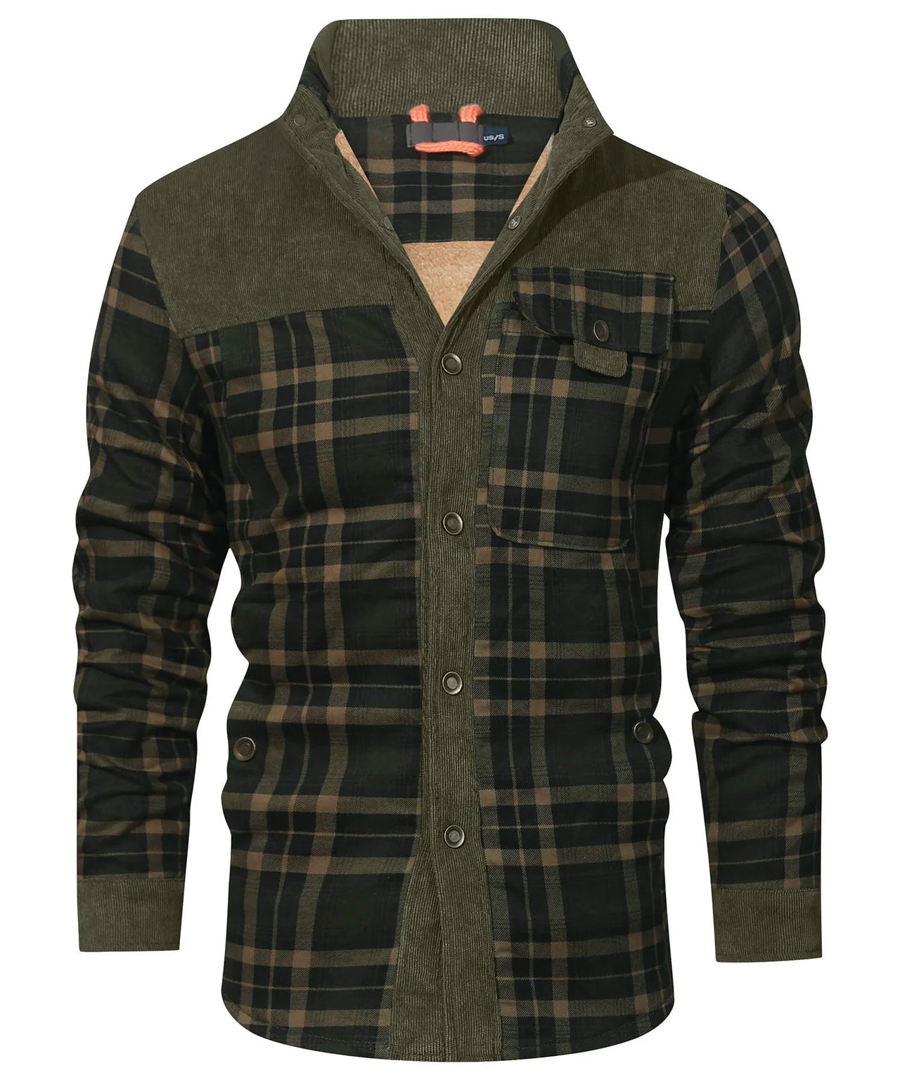 Men’s Plaid Sherpa Lined Jacket