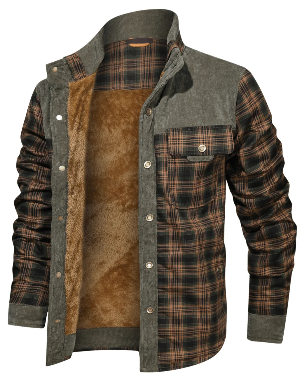 Men’s Plaid Sherpa Lined Jacket