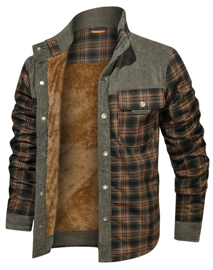 Men’s Plaid Sherpa Lined Jacket
