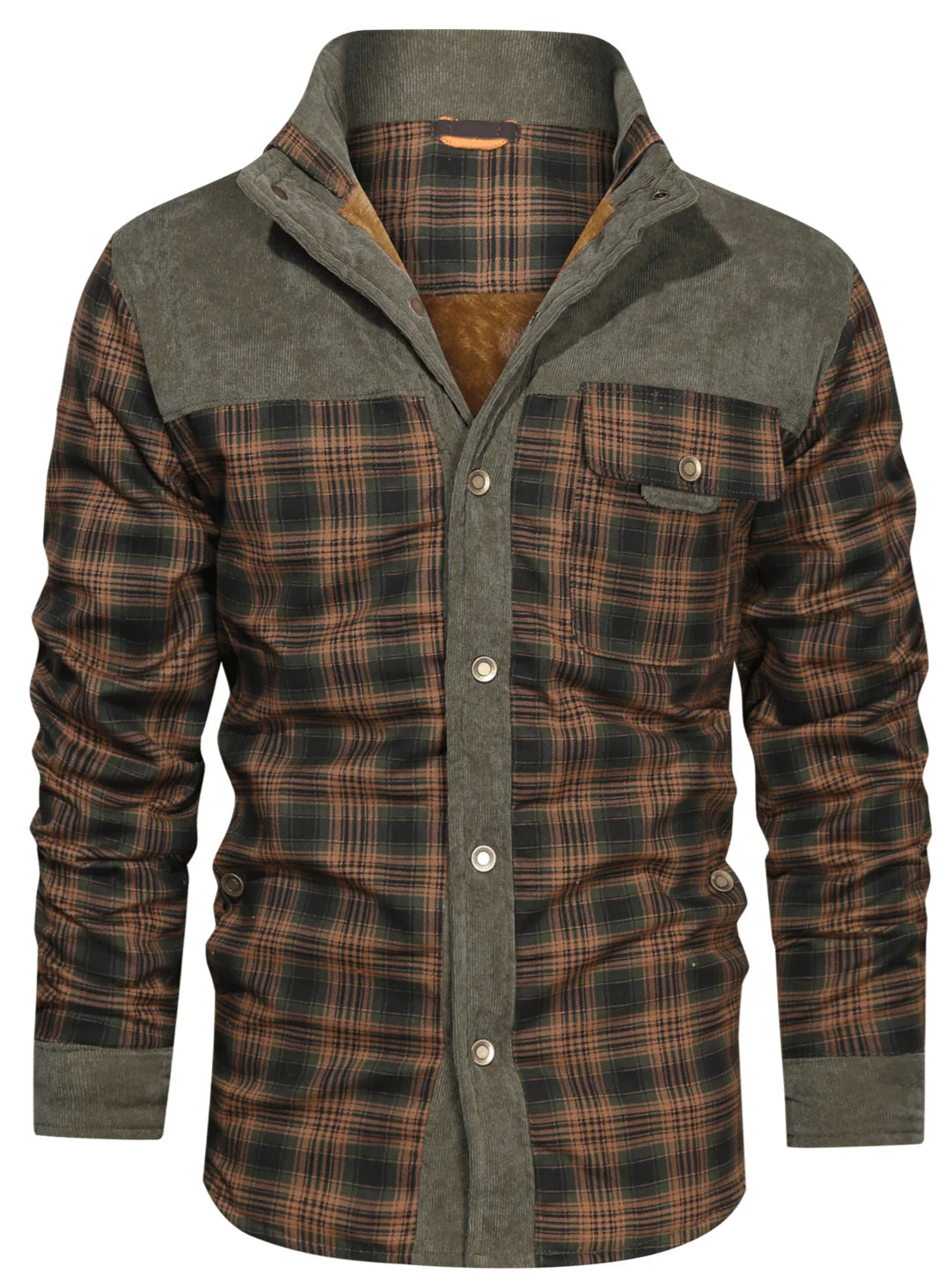 Men’s Plaid Sherpa Lined Jacket