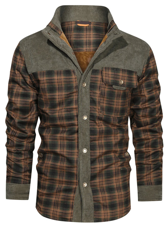 Men’s Plaid Sherpa Lined Jacket