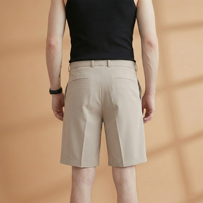 Men's Pleated Shorts with Belt Loops Summer
