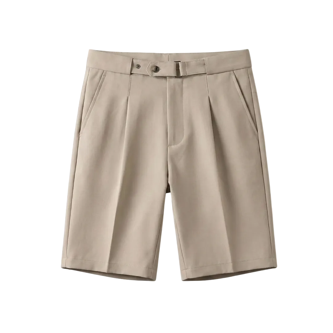 Men's Pleated Shorts with Belt Loops Summer