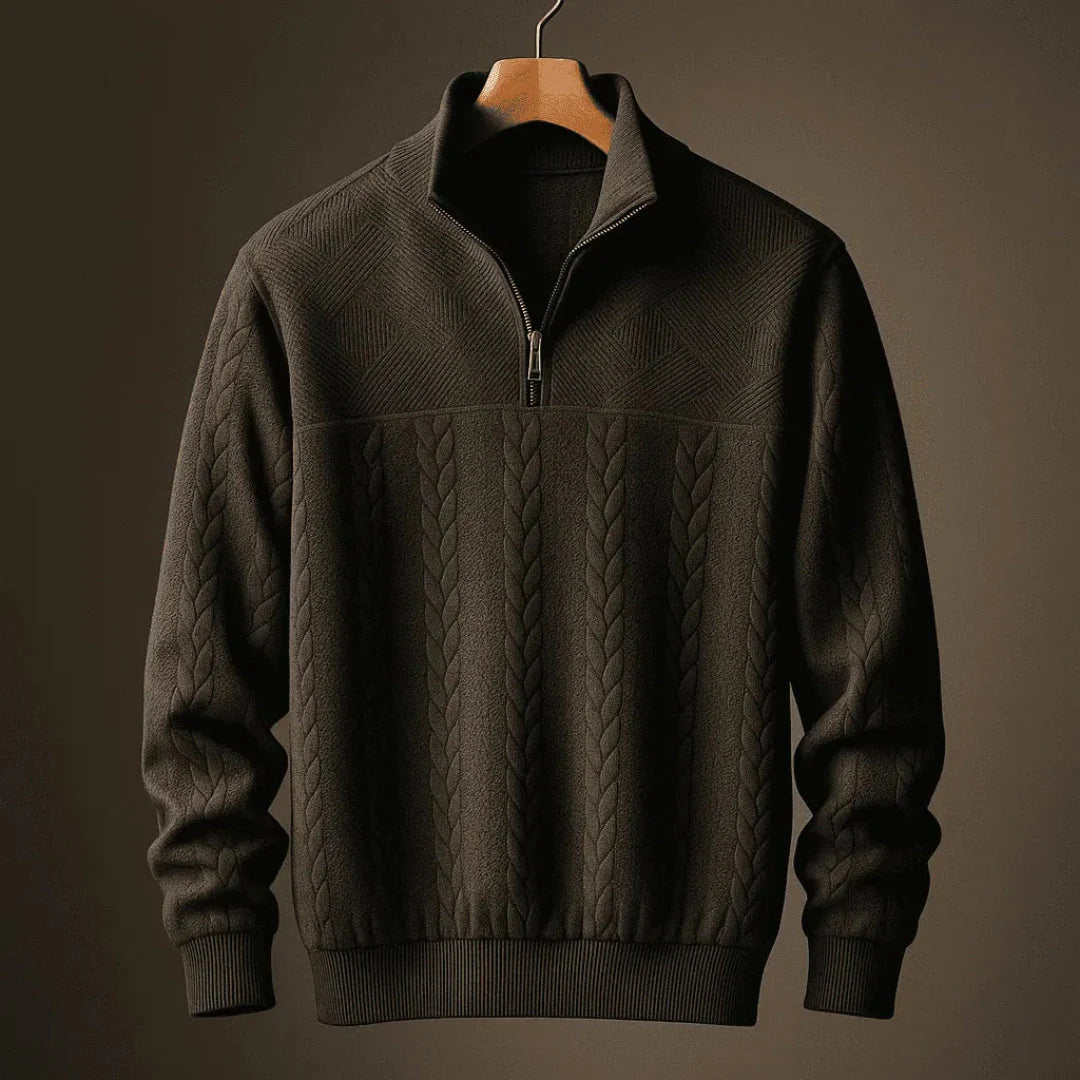 Men’s Quarter Zip Knit Sweater