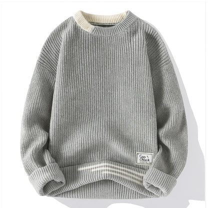 Men’s Ribbed Knit Crew Neck Sweater