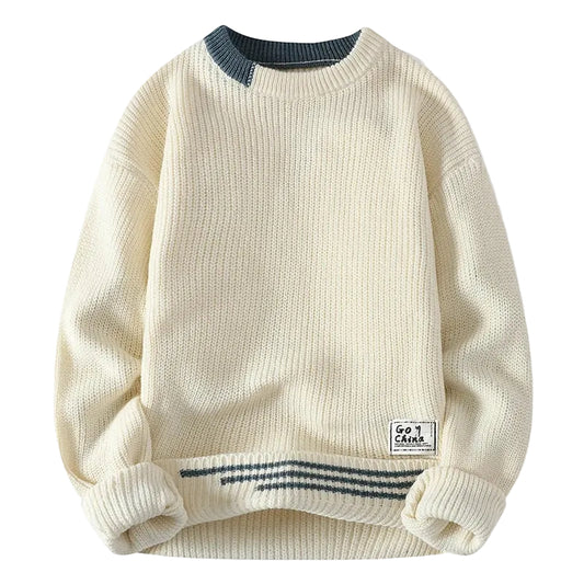 Men’s Ribbed Knit Crew Neck Sweater