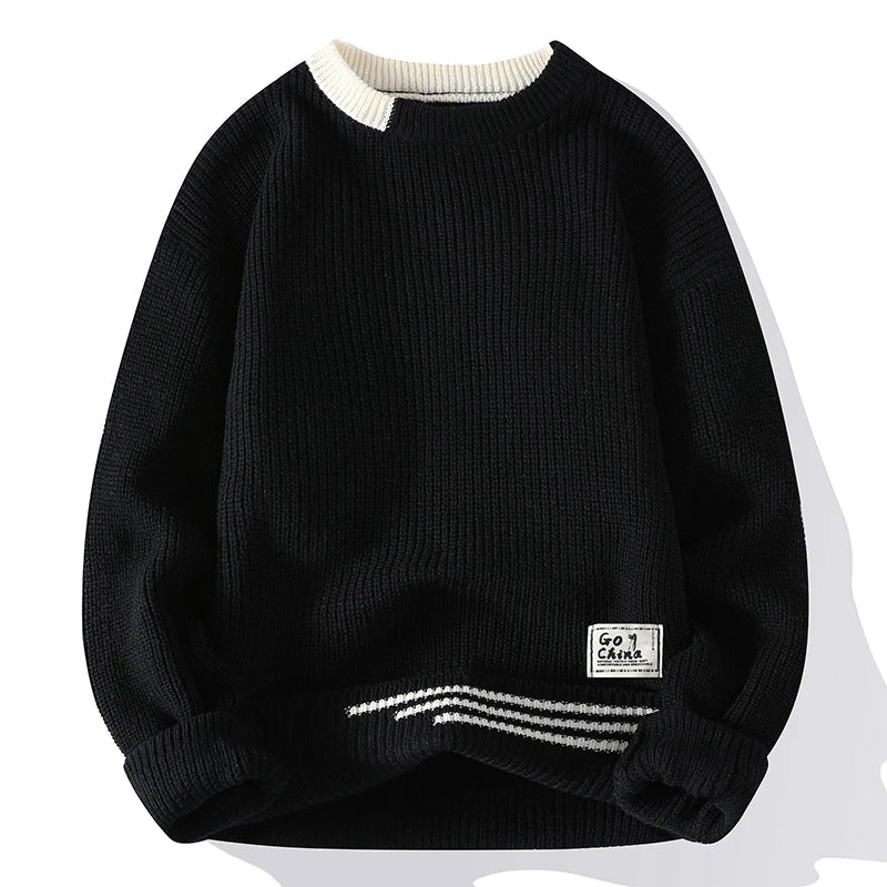 Men’s Ribbed Knit Crew Neck Sweater