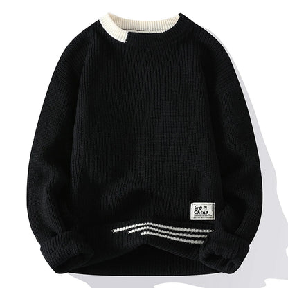 Men’s Ribbed Knit Crew Neck Sweater