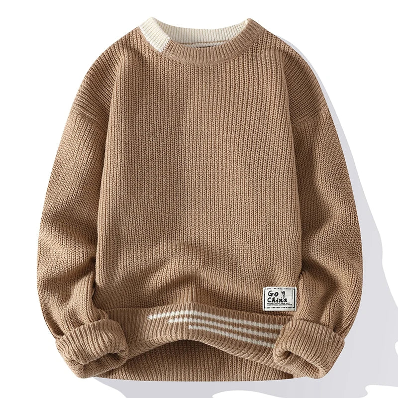 Men’s Ribbed Knit Crew Neck Sweater