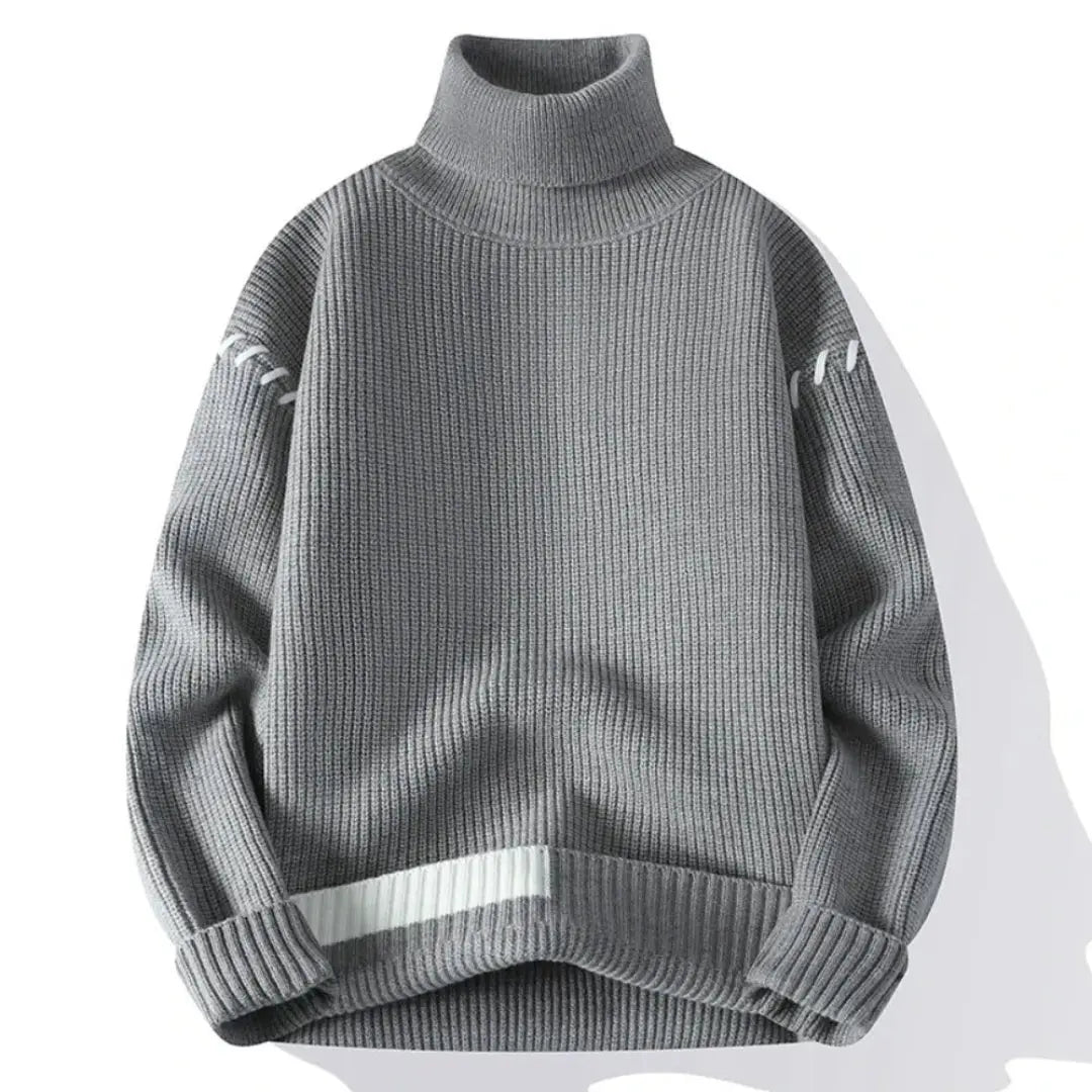 Men’s Ribbed Turtleneck Knit Sweater
