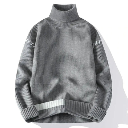 Men’s Ribbed Turtleneck Knit Sweater