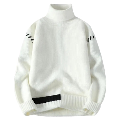 Men’s Ribbed Turtleneck Knit Sweater