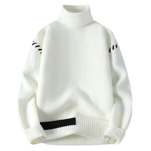 Men’s Ribbed Turtleneck Knit Sweater