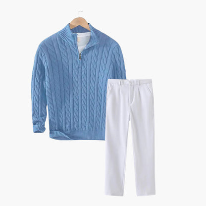 Reggie | Men's Co-ord Set Riviera Stroll Shirt Bottoms Two-Piece Refined Clean Tailored Smart Casual Coordinated Versatile