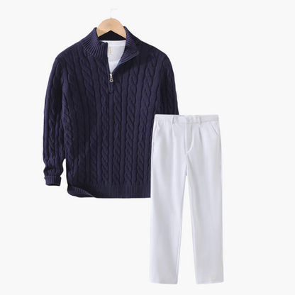 Teddy | Men's Co-ord Set Polo Brunch Shirt Bottoms Two-Piece Refined Relaxed Clean Smart Casual Daytime Coordinated Versatile
