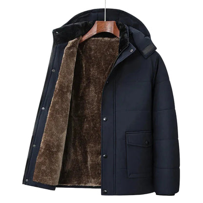 Men’s Sherpa-Lined Hooded Puffer Jacket