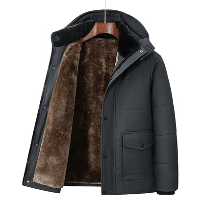 Men’s Sherpa-Lined Hooded Puffer Jacket