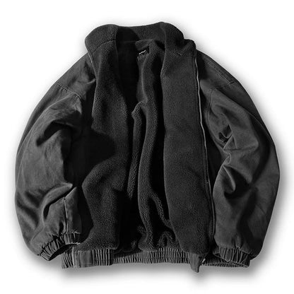 Men’s Sherpa-Lined Suede Bomber Jacket