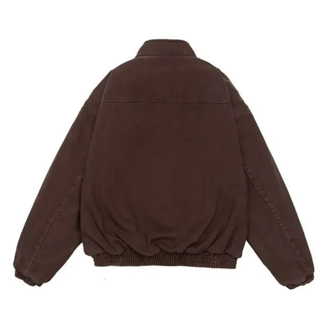Men’s Sherpa-Lined Suede Bomber Jacket
