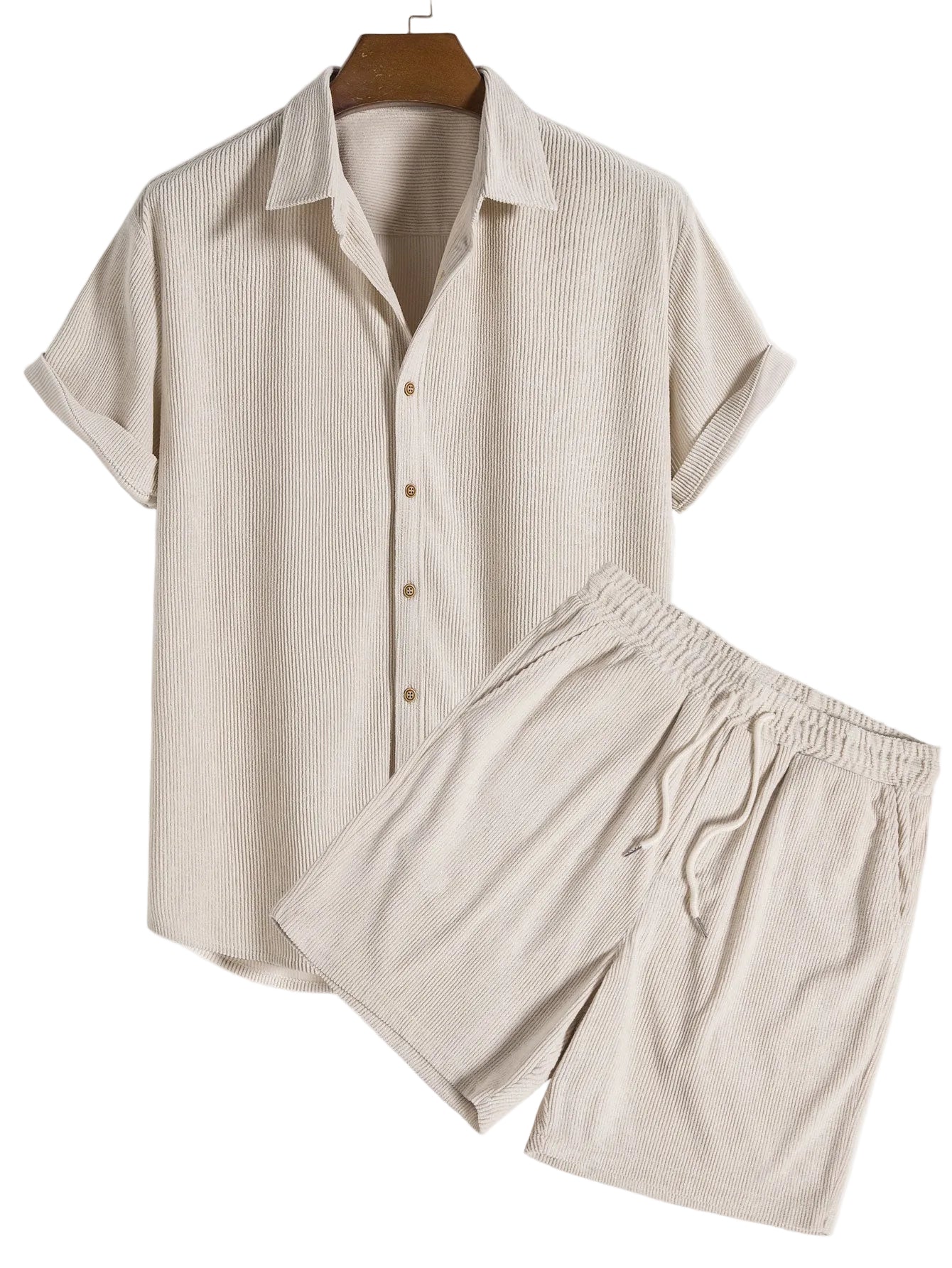 Men's Short-Sleeve Shirt and Shorts Set