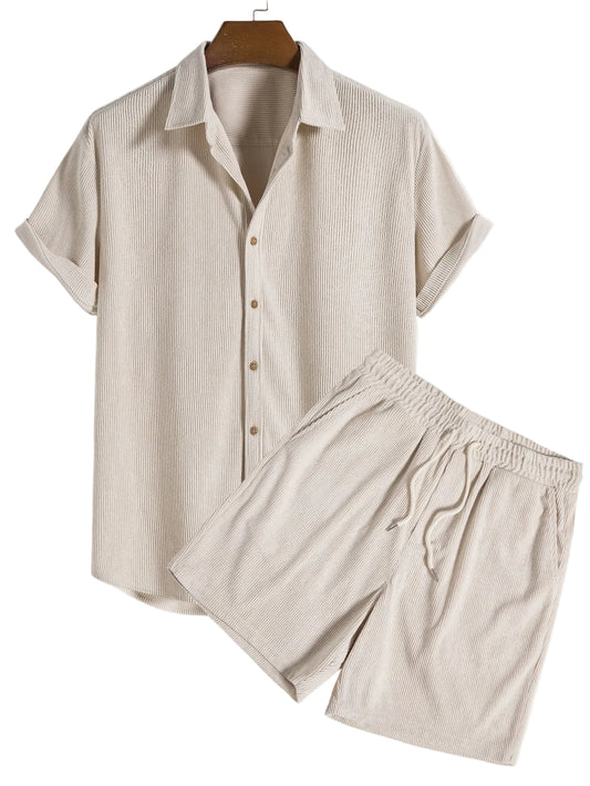 Men's Short-Sleeve Shirt and Shorts Set