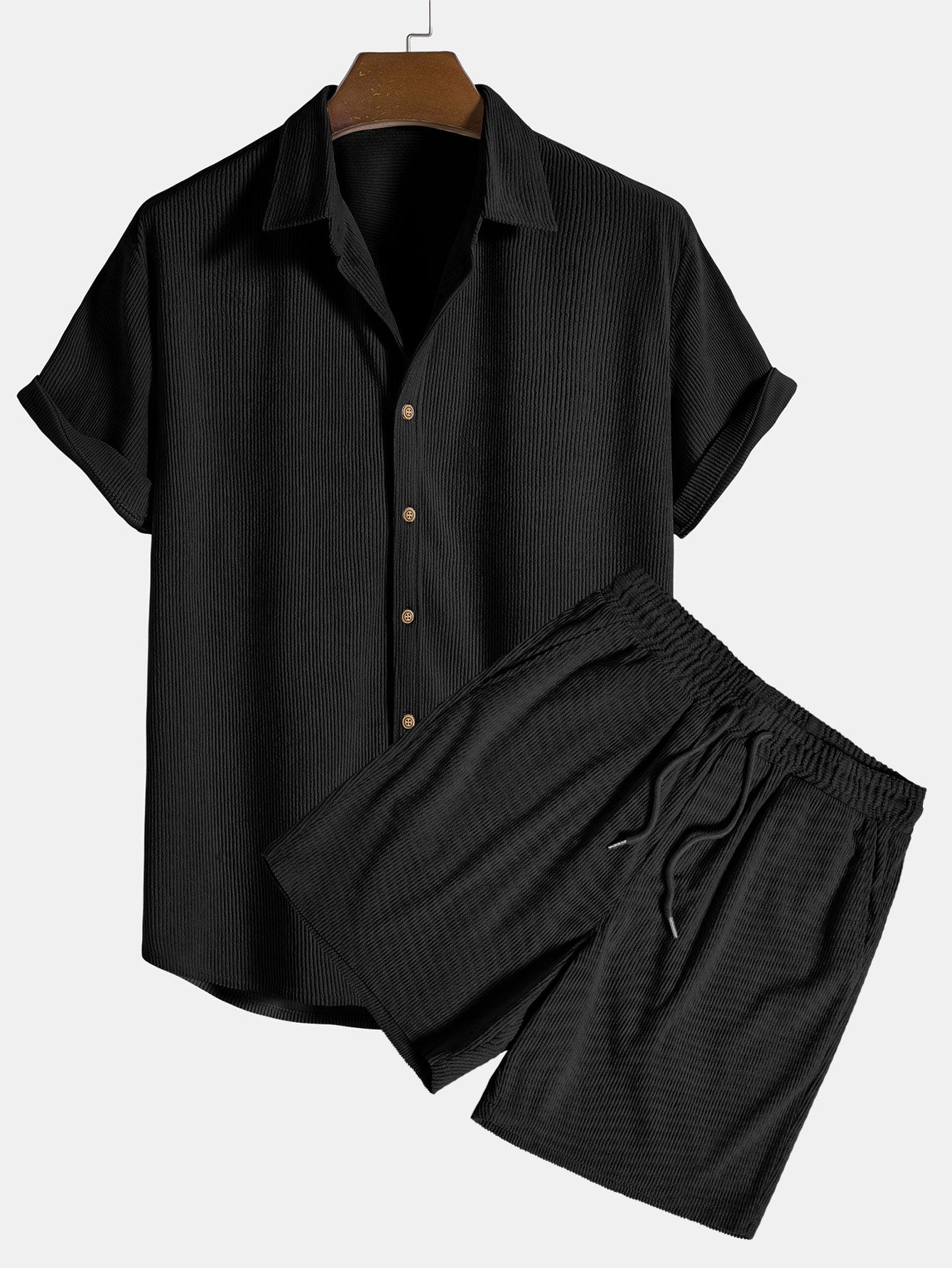 Men's Short-Sleeve Shirt and Shorts Set