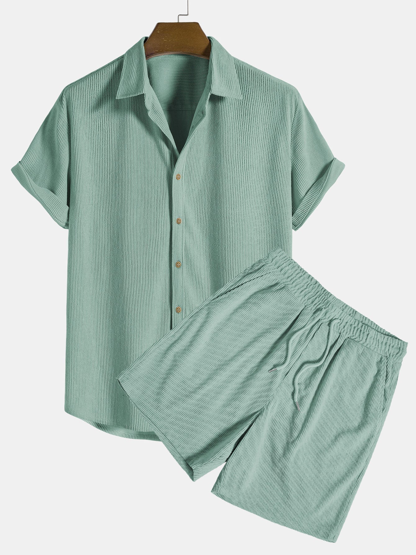 Men's Short-Sleeve Shirt and Shorts Set
