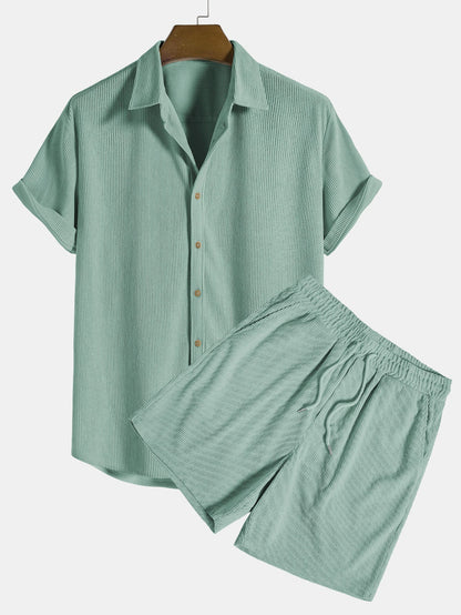 Men's Short-Sleeve Shirt and Shorts Set