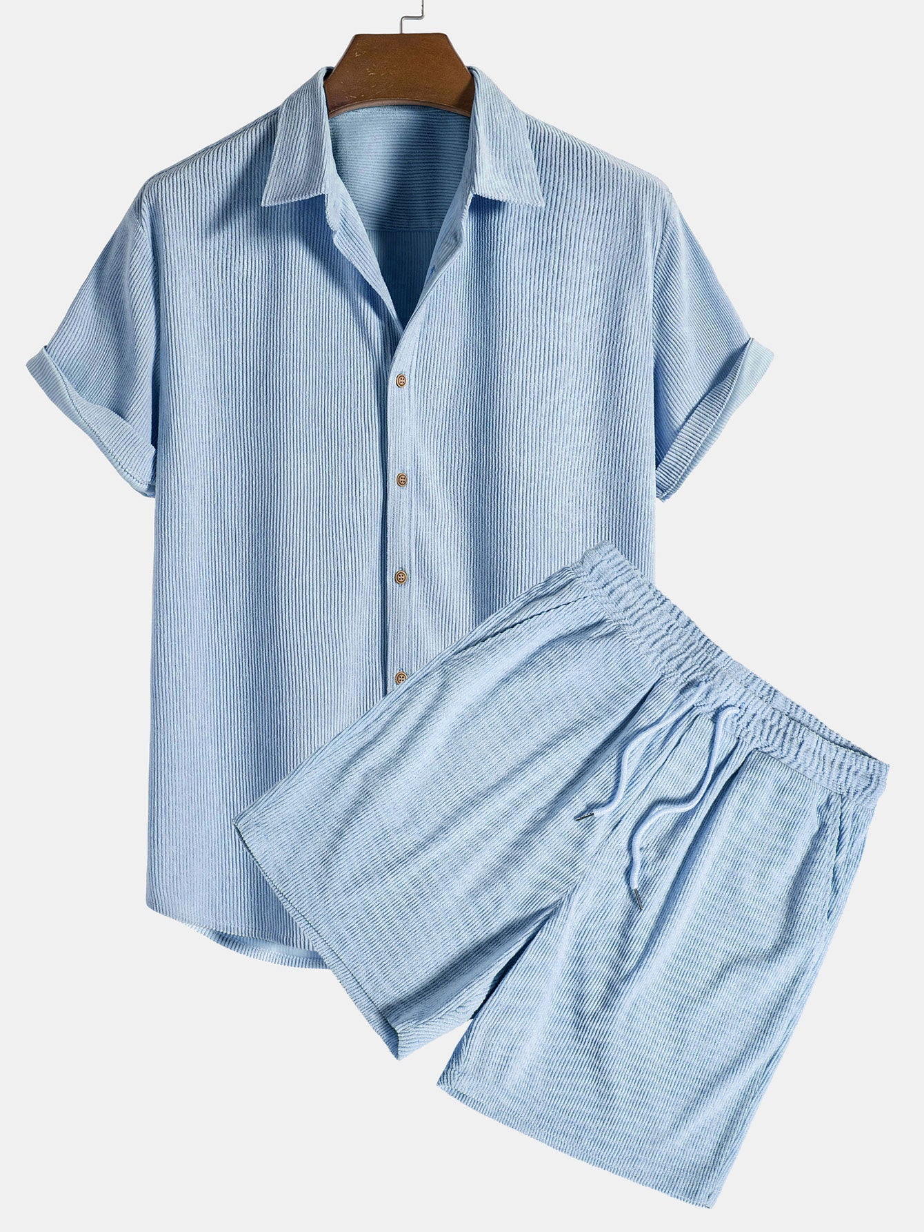 Men's Short-Sleeve Shirt and Shorts Set